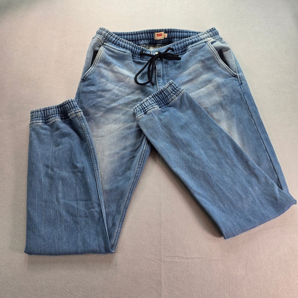 Levi's WaterLess Denim Joggers Size 32 Light Wash Stretch Blue Jeans Y2K